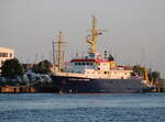 Das Forschungsschiff Elisabeth Mann Borgese(HeimathafenRostock) lag am Morgen des 12.06.2025 in Warnemnde.