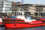 Schlepper SD DOLPHIN; Eigner/Betreiber: Kotug; Aufnahmeort: Elbe/Hafen Hamburg, Deutschland; Datum: 25.02.2014; Info: (IMO 9631034) Lüa 32,7 m, B 12,82 m, Tg 5,35 m / 2 Diesel, ges. 2525 kW, 6873 PS, 14 kn, Pfahlzug 80 t /gebaut 2013 in Vietnam. ...