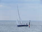Segelboot am 09.07.2012 auf der Ostsee vor Warnemnde in Mecklenburg-Vorpommern.