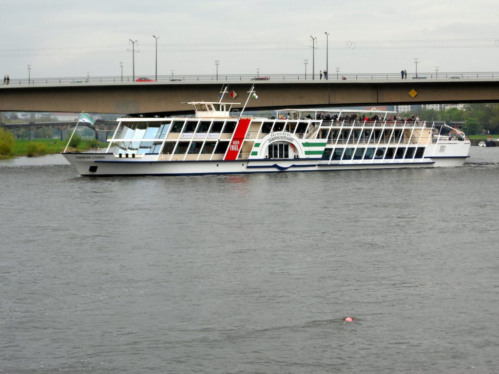 2013-05-04 -  Grfin Cosel  kehrt aus Pillnitz zurck nach Dresden