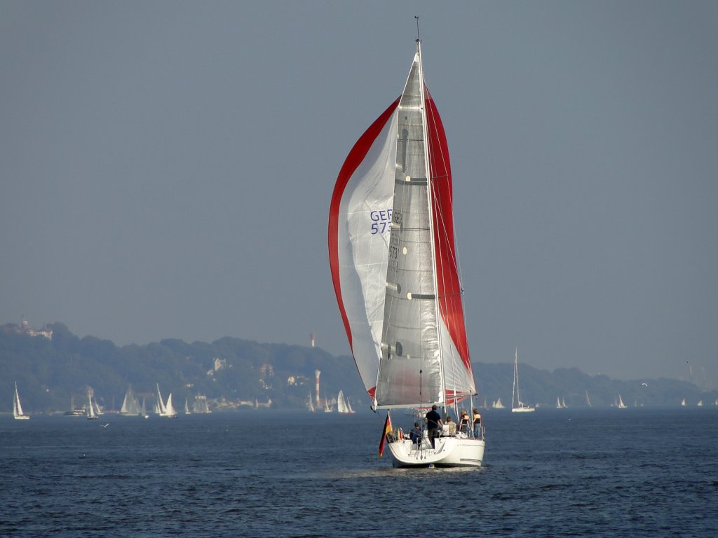 Ansegeln auf der Elbe.
