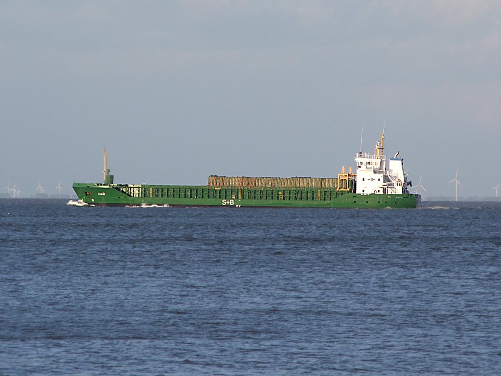 Ask:( IMO-9333450;L=90;B=15mtr.) wird in Krze bei Cuxhaven die Fahrwsser der Nordsee erreichen;090830