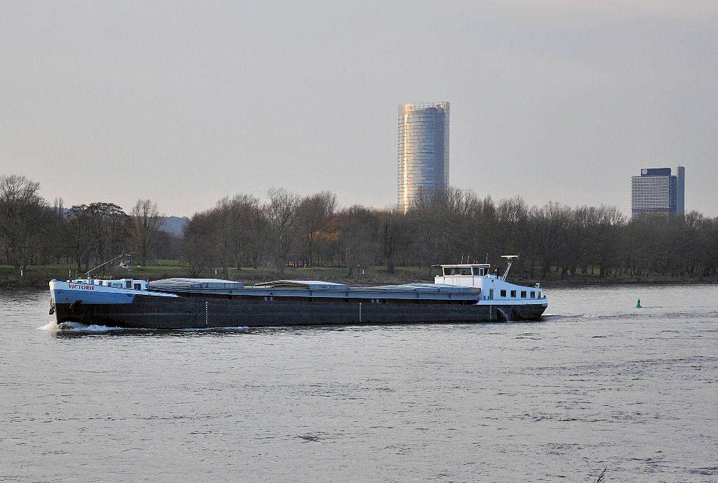 Binnen-Frachtschiff  Victorie  aus Alkmaar, kurz hinter Bonn-Beuel - 20.11.2009