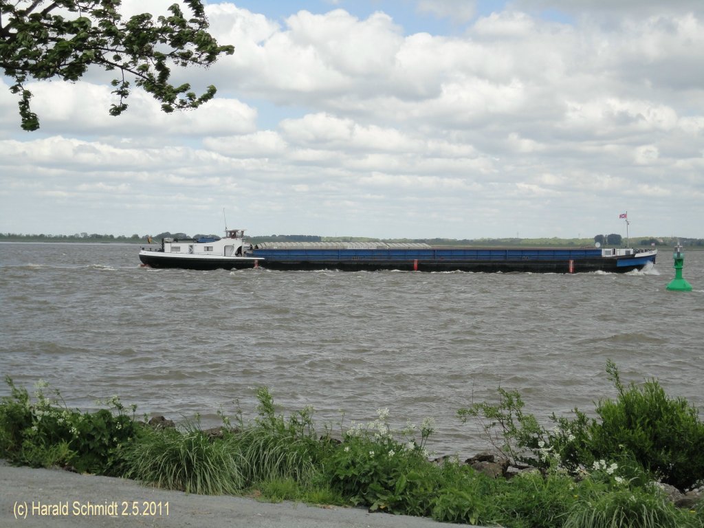 Binnenmotorschiff VIVER am 2.5.2011 auf der Elbe Hhe Lhe.