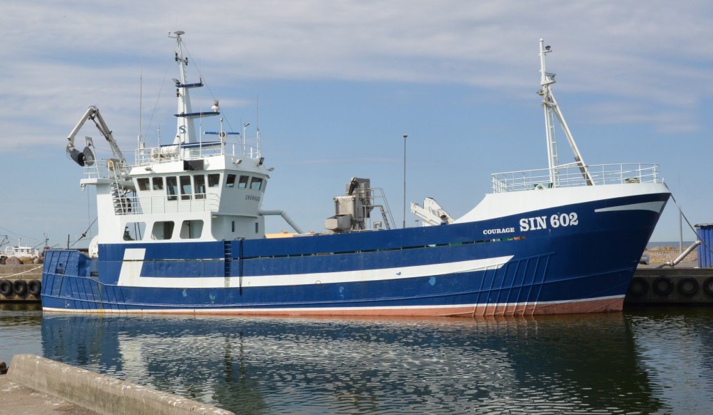 Curage SIN 602 ein Fischkutter im Hafen von Simrishamn/Schweden am 24.05.2012 gesehen.