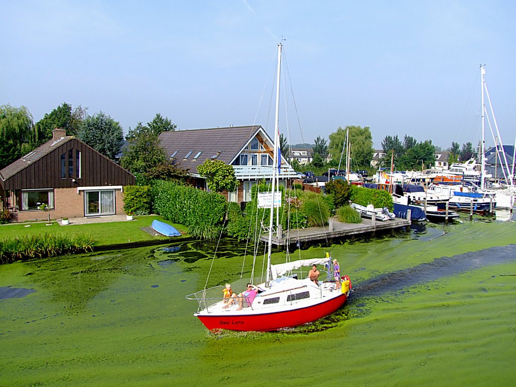 Dea-Latis der Einmaster, bei einem Familienausflug durch´s  grne Herz d. Niederlande  bei Alphen aan den Rijn;110903