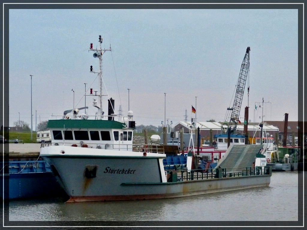 Der Lastkahn  STRTEBECKER  aufgenommen im Hafen von Norddeich am 08.05.2012;