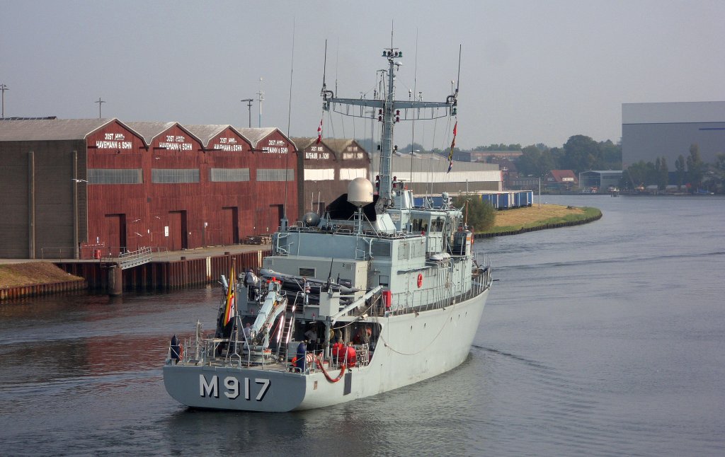 Die belgische  CROCUS  M 917, luft im Nato-Verband zum Manver traveabwrts in die Ostsee... Aufgenommen: 26.9.2011