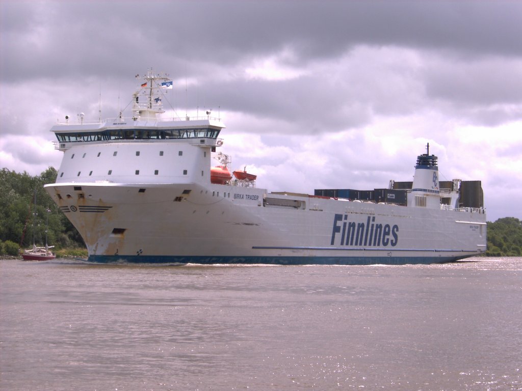 Die finnische BIRKA TRADER auf dem Weg nach Brunsbttel auf dem Nord-Ostsee-Kanal,22.06.208