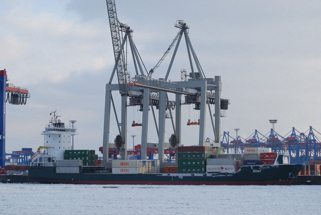 Die Iduna IMO-Nummer:9360984 Flagge:Zypern Lnge:125.0m Breite:22.0m am 30.01.10 im Hafen von Hamburg.