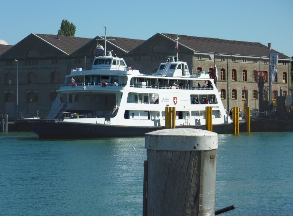 Die MF Romanshorn im Gleichnamigen Hafen.