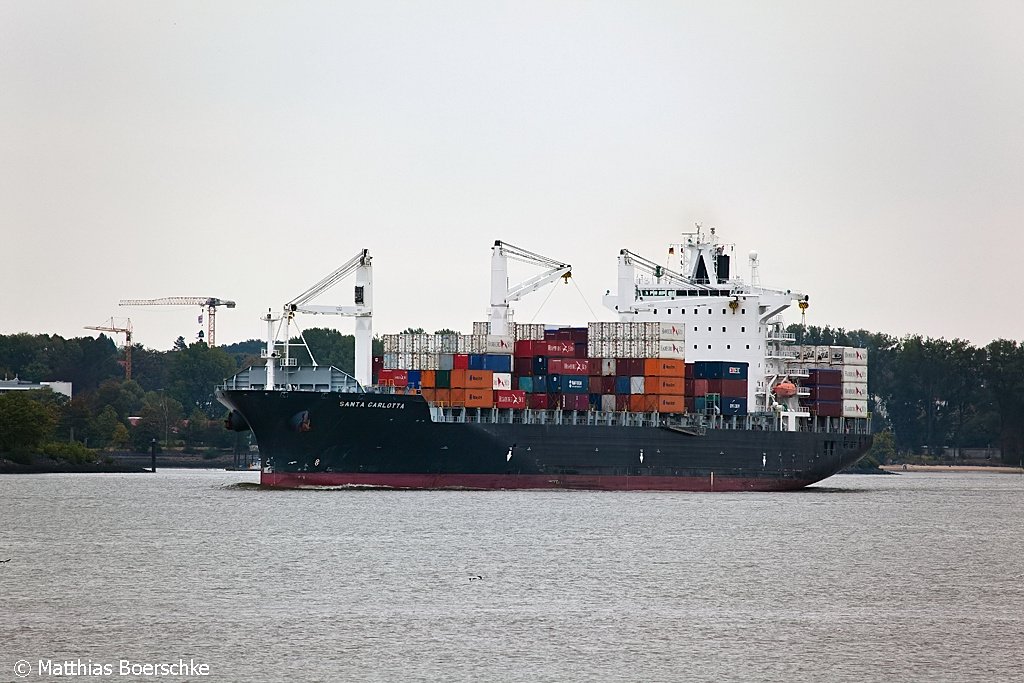 Die Santa Carlotta auf der Elbe bei Wedel/Schulau am 30.09.09.