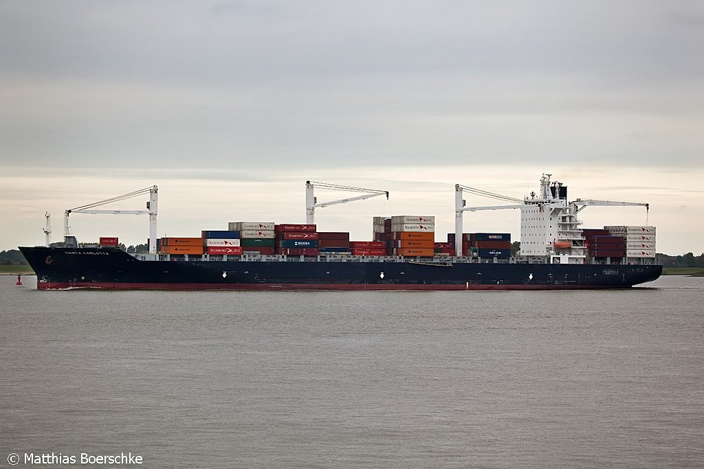 Die Santa Carlotta auf der Elbe bei Wedel/Schulau am 30.09.09.