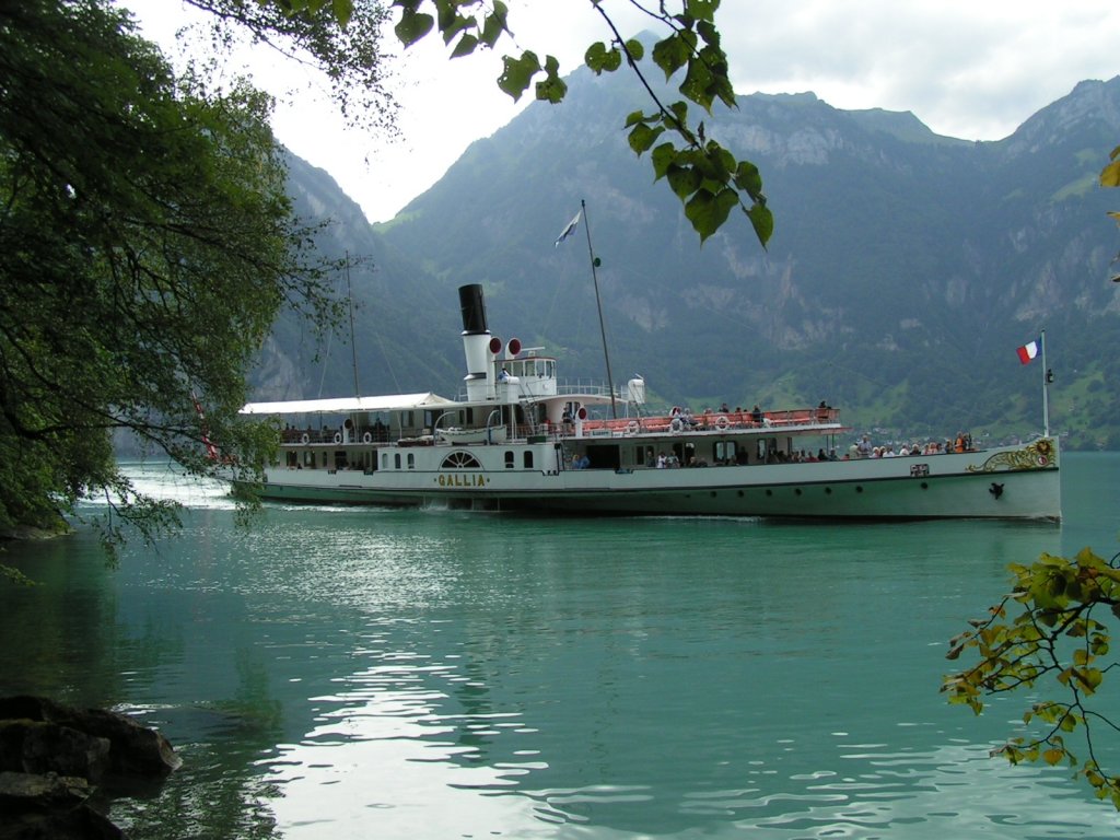 DS Gallia am 14.08.2008 auf dem Vierwaldstttersee unterwegs.
