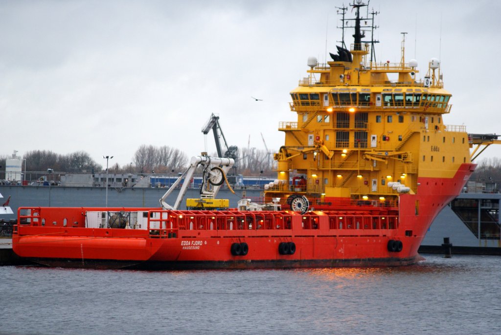 Edda Fjord an Hannoverkai in Wilhelmshaven am 28.November 2009.// IMO-Nummer:9246114