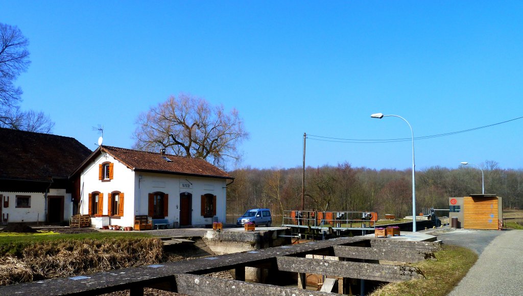 Frankreich, Elsass-Lothringen, Saarkanal (vormals Saar-Kohle-Kanal), Schleuse 12, 05.03.2011