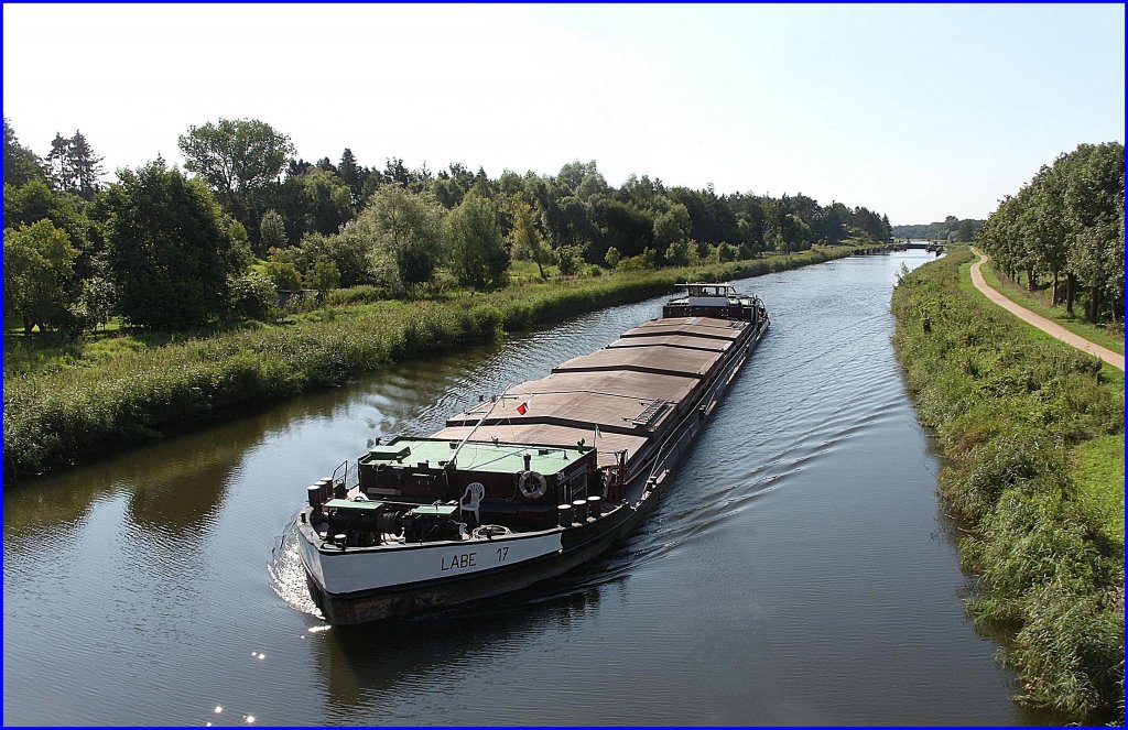 GMS LABE 17,ENI 08451044, hat jetzt auch AIS MMSI 270315000, und ist im ELK auf dem Weg nach Lbeck-Herrenwyk...  Aufgenommen: 13.08.2012