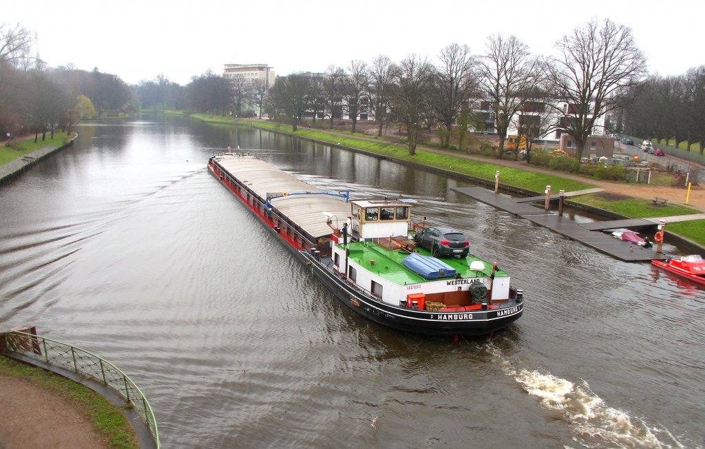 GMS WESTERLAND ENI 04601070, MMSI: 211365300, 80x8 m kommt von Bremen und hat hier die Possehlbrcke auf der Lbecker Kanaltrave passiert...   Aufgenommen: 9.4.2012
