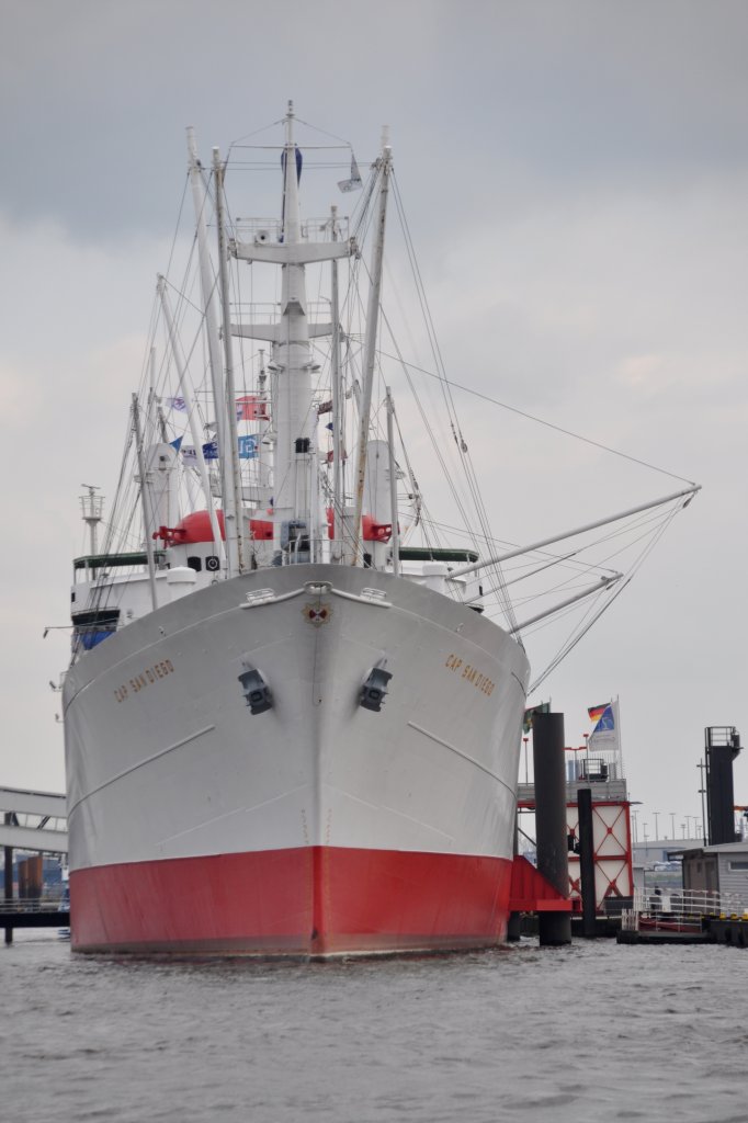 HAMBURG, 22.04.2012, MS Cap San Diego, einst als Stückgutfrachter unterwegs, heute ein Museumsschiff