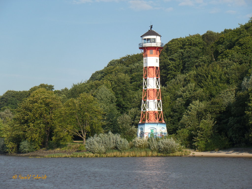 Hamburg am 15.8.2017: Leuchtturm (Unterfeuer) Wittenbergen /