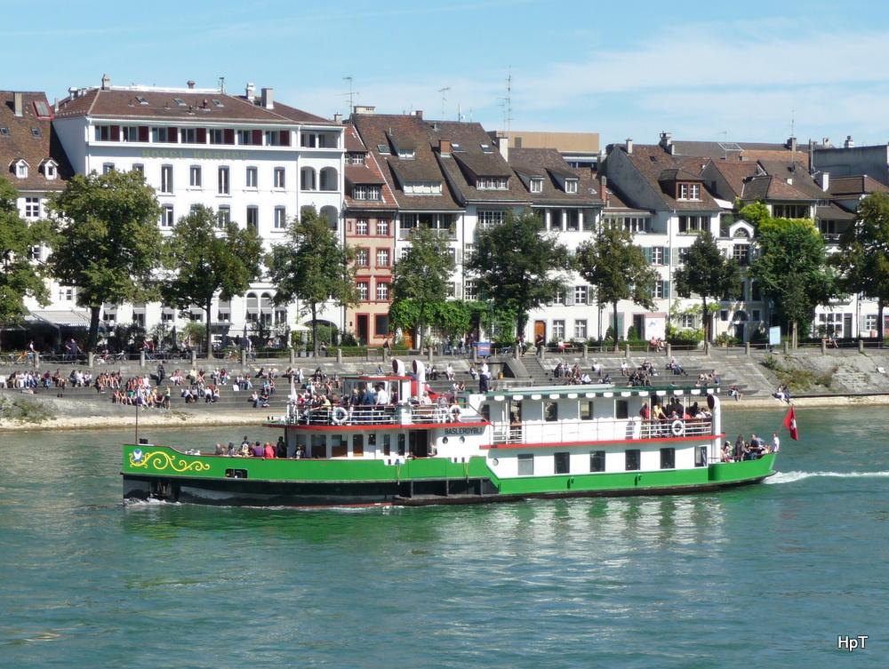 MS Basler Dybli unterwegs auf dem Rhein in Basel am 12.09.2010