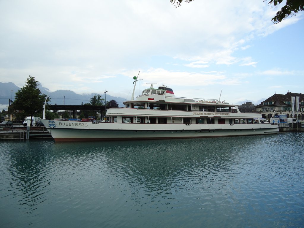 MS Bubenberg am 4. Juli 2010 an der Schifflndte beim Bahnhof Thun