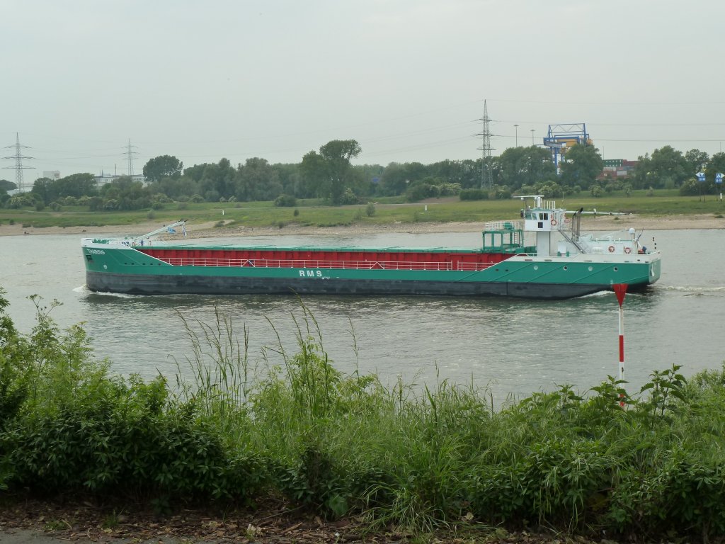 MS Tharsis der RMS-Reederei auf dem Rhein bei Duisburg-Wanheim, 23.05.2011