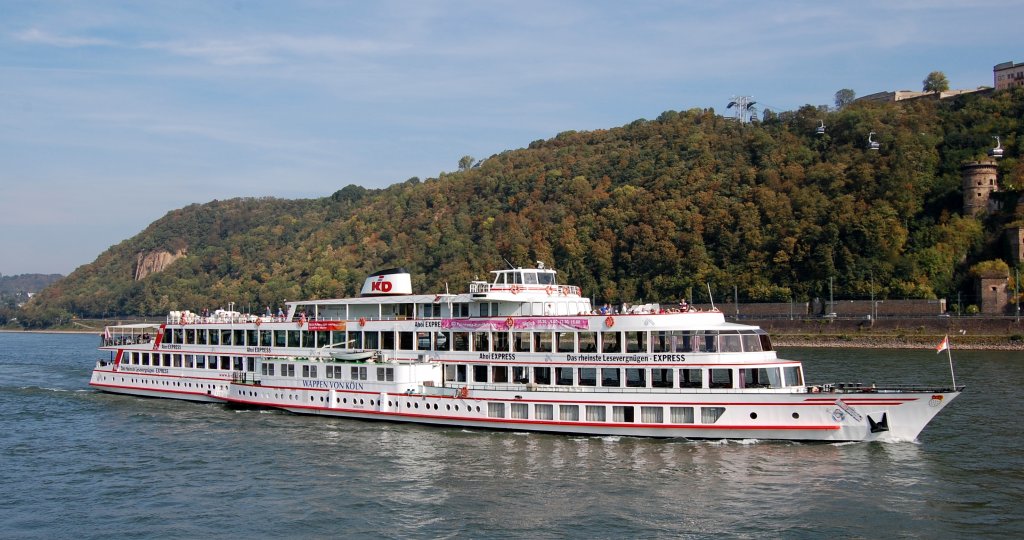 MS  Wappen von Kln  der Kln-Dsseldorfer auf dem Rhein vor Koblenz. (Aufnahme 29.09.2011)