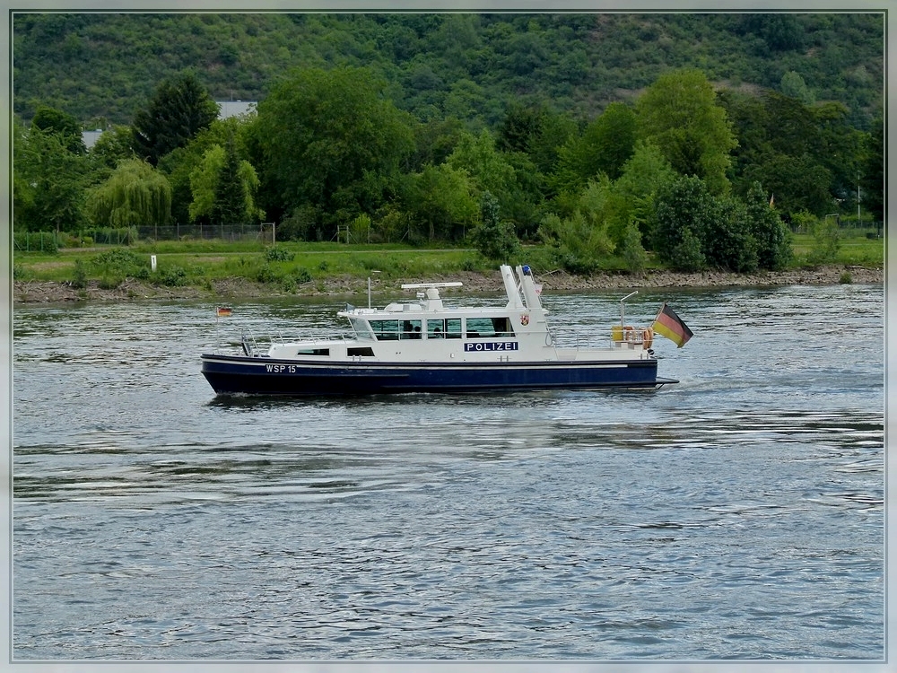 Polizeiboot WSP 15 in der Nhe von Oberspay fotografiert am 24.06.2011.