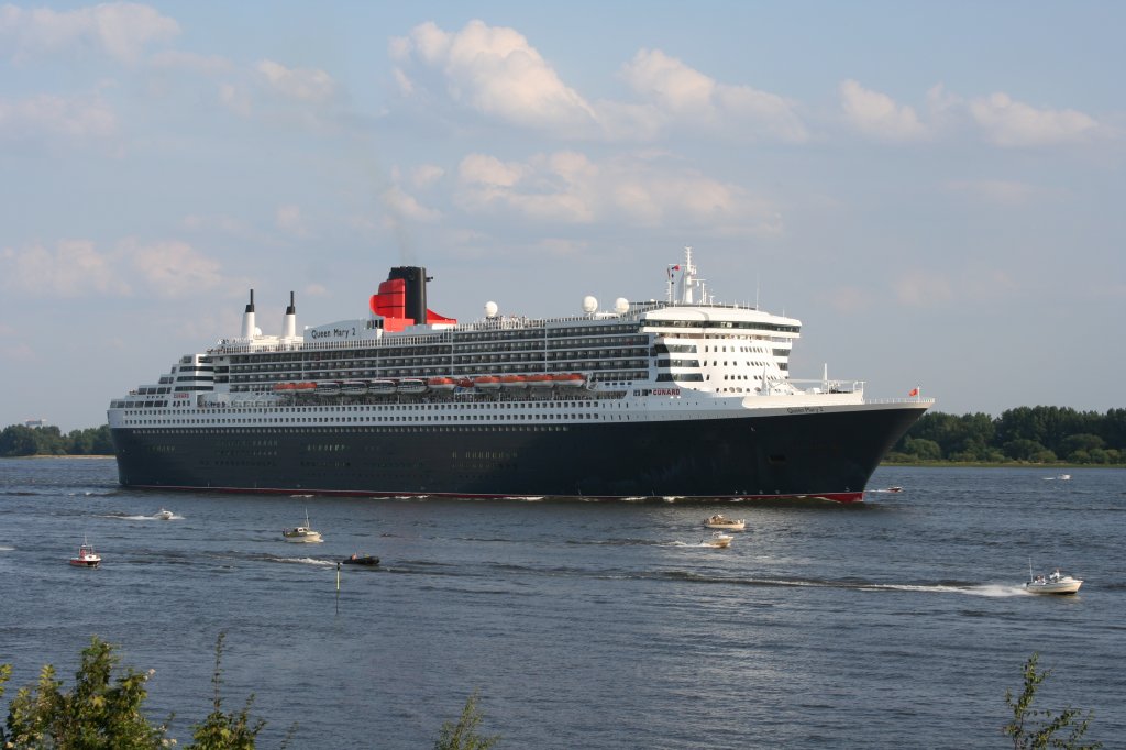 Queen Mary 2, IMO 9241061, Elbe höhe Wedel, 07.08.2009