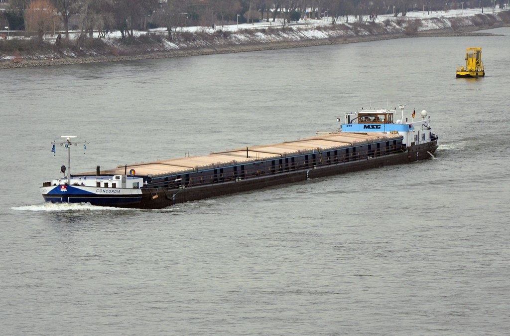 Rheinfrachter  Concordia  bei Bonn - 17.02.2010