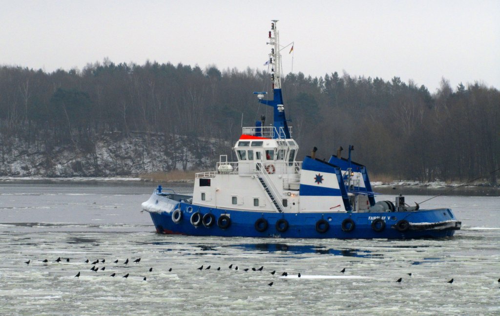 Schlepper FAIRPLAY V IMO 8306668, auf Schleppfahrt Kurs Travemnde...
Aufgenommen: 13.2.2012