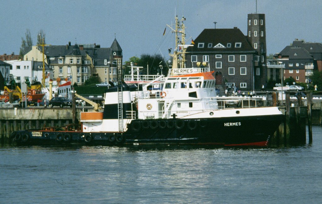 Schottelschlepper Hermes am Liegeplatz Cuxhaven (1989)