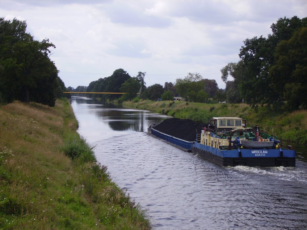 Schubschiff Wroclaw auf dem Gleiwitzer Kanal in Rudziniec im Sommer 2008!