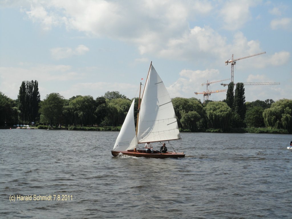 Segeln in Hamburg auf der Alster am 7.8.2011