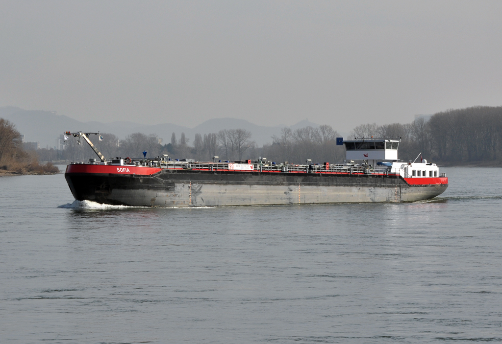 Tankschiff  Sofia  auf dem Rhein bei Hersel - 06.03.2013