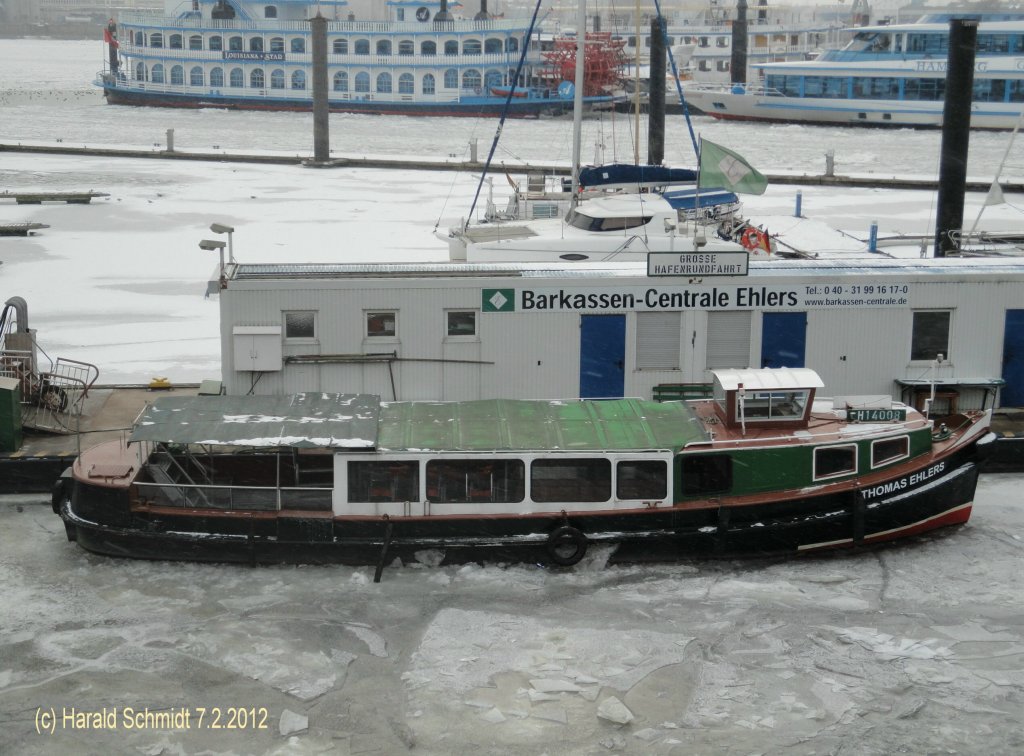 THOMAS EHLERS am 7.2.2012: Winterruhe in Hamburg, Liegeplatz Sportboothafen