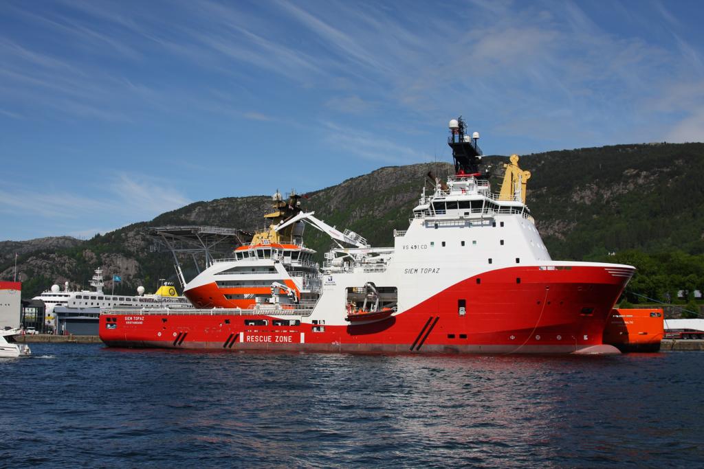 Versorgerschiff fr lplattformen
Siem Topaz
hier am 10.06.2012 im Hafen Bergen