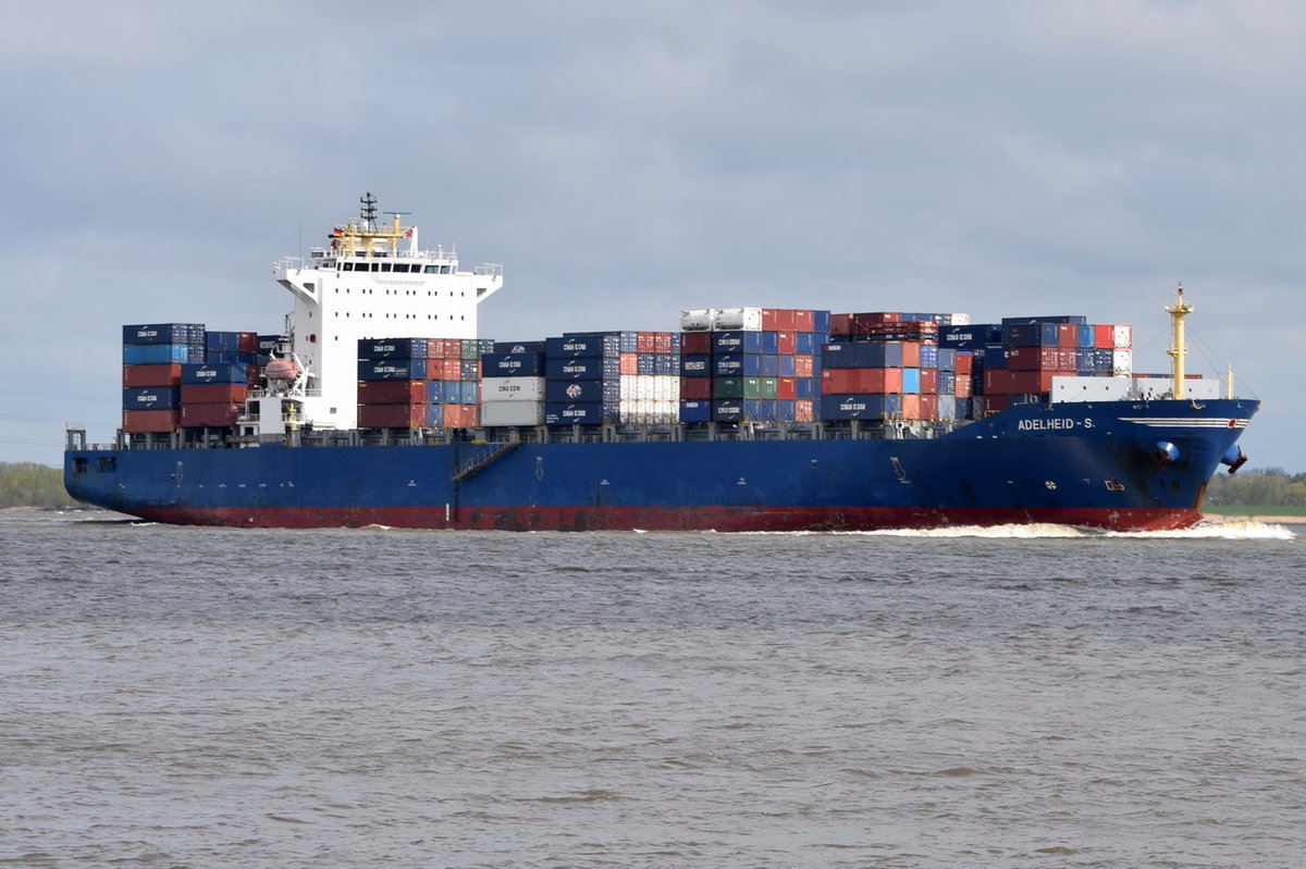 ADELHEID-S , Containerschiff , IMO 9303766 , Baujahr 2006 , 3400 TEU , 223 x 32m , 28.04.2016 Grünendeich