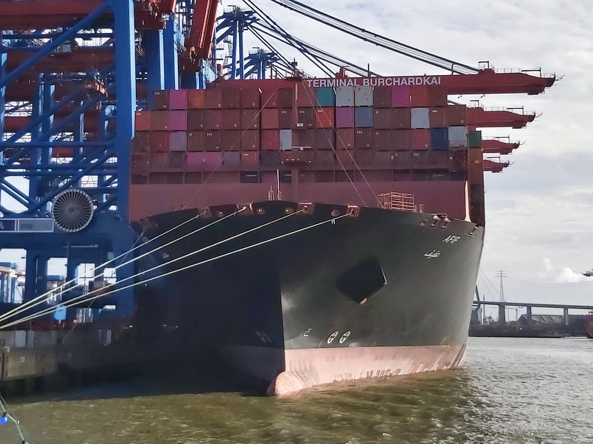 AFIF , Containerchiff , IMO 9732345 , Bauahr 2017 , 14993 TEU , 368.35 × 51m , 27.10.2019 , Hafen Hamburg