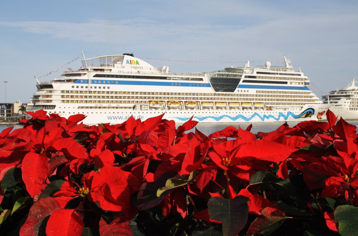 AIDAblu liegt am 22.12.2013 im Hafen von Las Palmas, Gran Canaria.