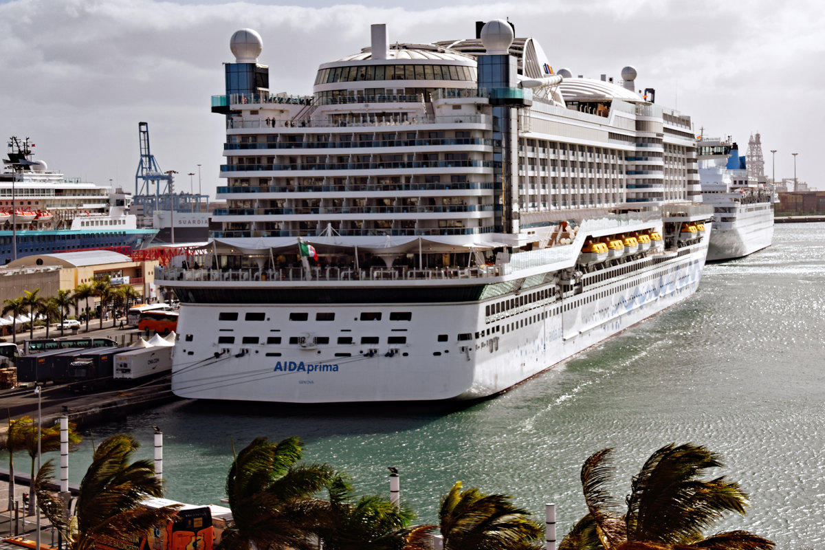 AIDAprima am 27.01.2018 im Hafen von Las Palmas de Gran Canaria