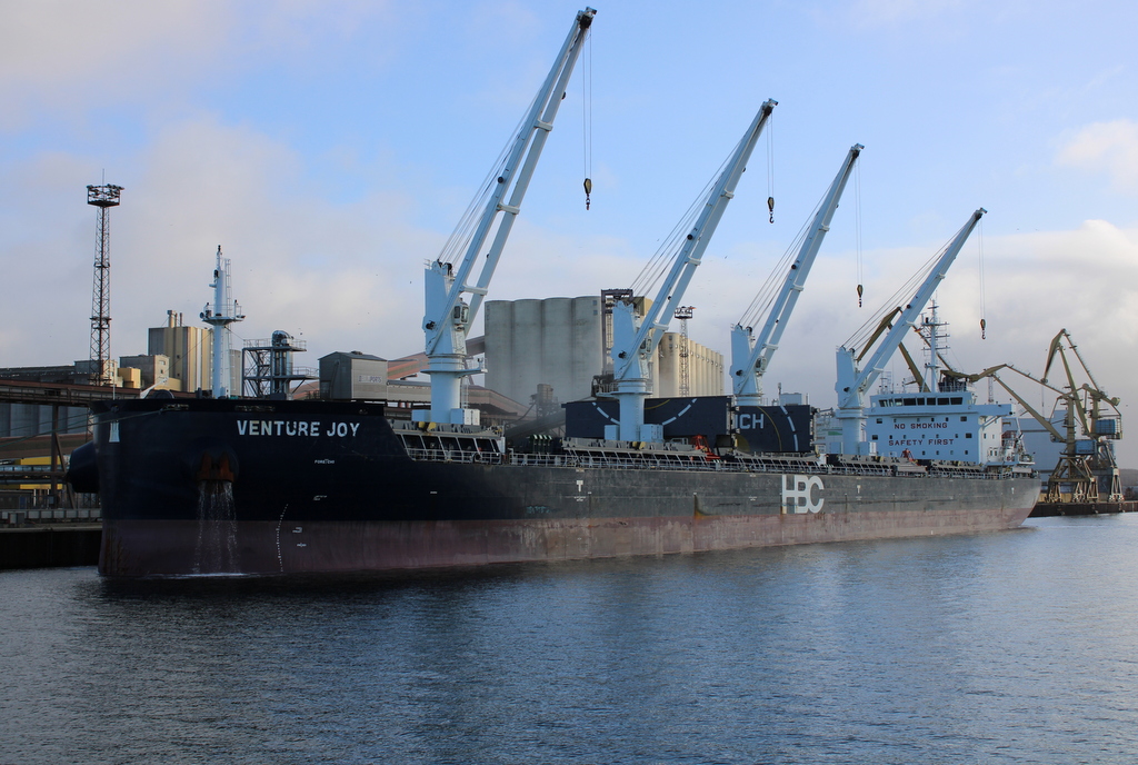 Am Mittag des 19.01.2020 lag die Venture Joy im Rostocker Überseehafen.