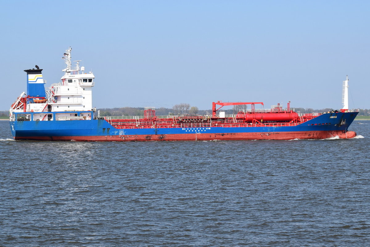 AMANDA , Tanker , IMO 9305362 , Baujahr 2005 , 119.1 × 19.62m , Grünendeich , 18.04.2019