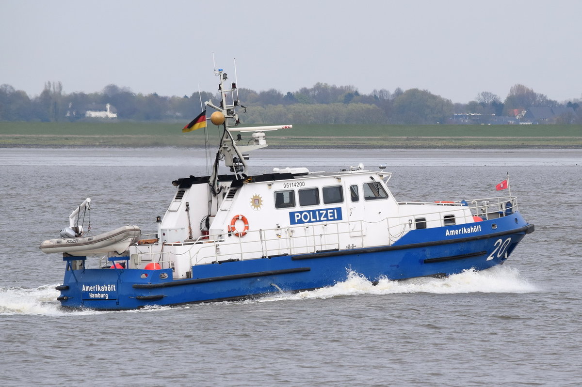 AMERIKAHÖFT , Polizeiboot , MMSI 211472160 , 19m × 5.4m , 20.04.2017 Grünendeich