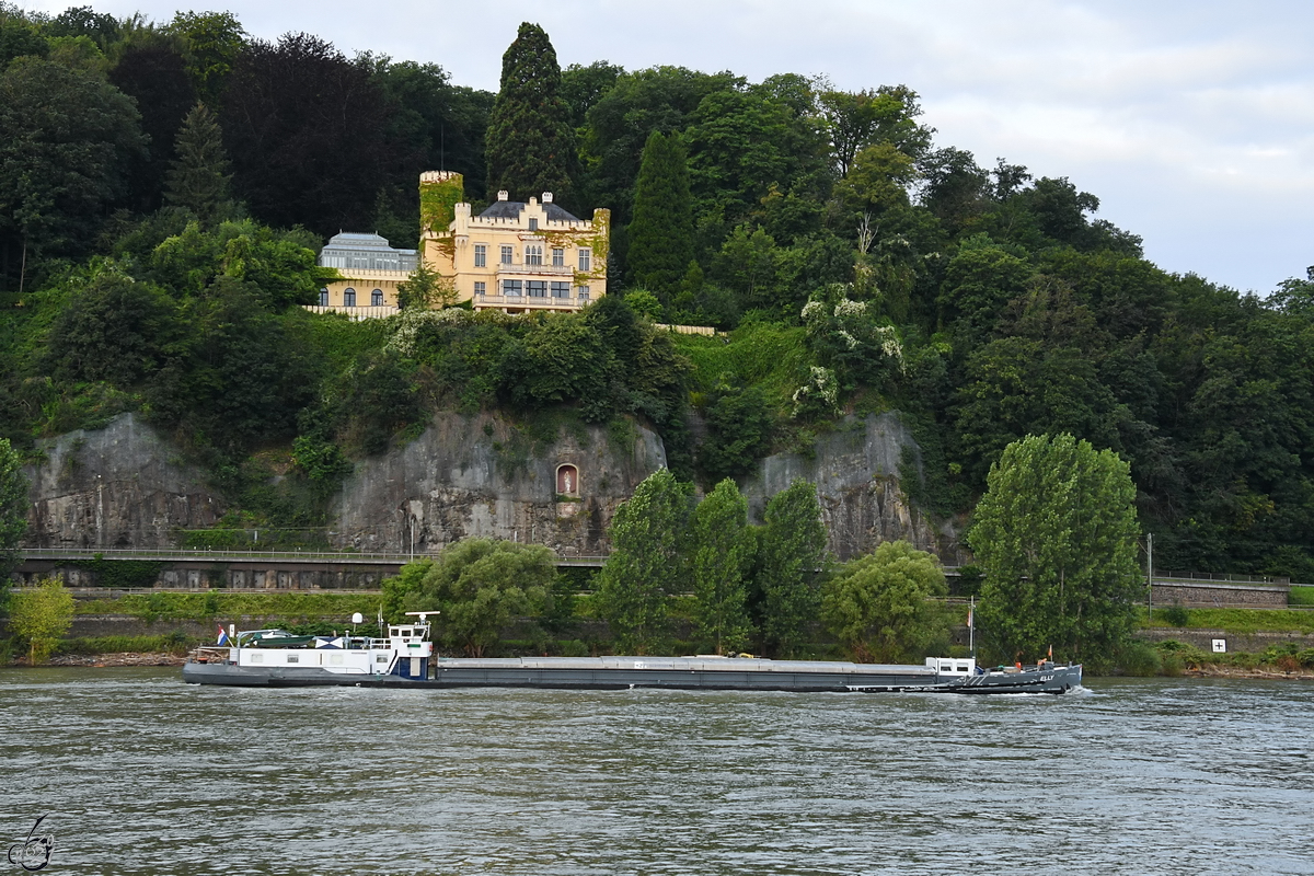 Anfang August 2021 war das Gütermotorschiff ELLY (ENI: 02316526) auf dem Rhein bei Remagen zu sehen.