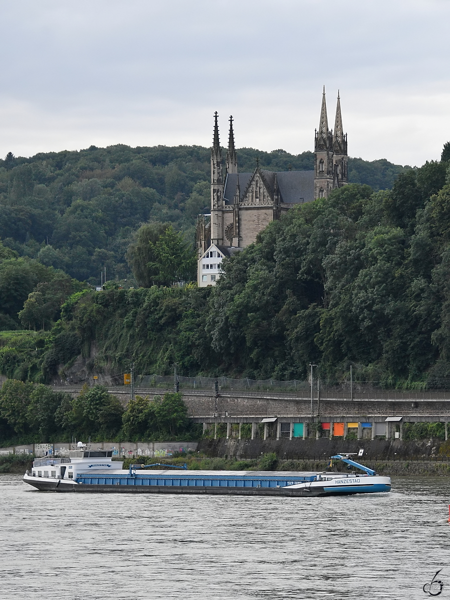 Anfang August 2021 war das Gütermotorschiff HANZESTAD (ENI: 02324806) auf dem Rhein bei Remagen zu sehen.