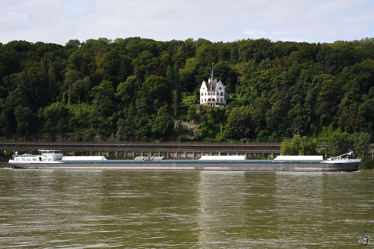 Anfang August 2021 war das Gütermotorschiff ALJA (ENI: 02331320) auf dem Rhein bei Remagen zu sehen.