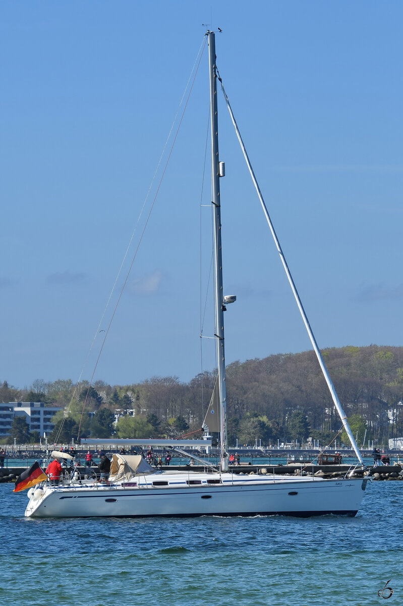 Anfang Mai 2023 war das Segelboot ARGI in Travemünde zu sehen.