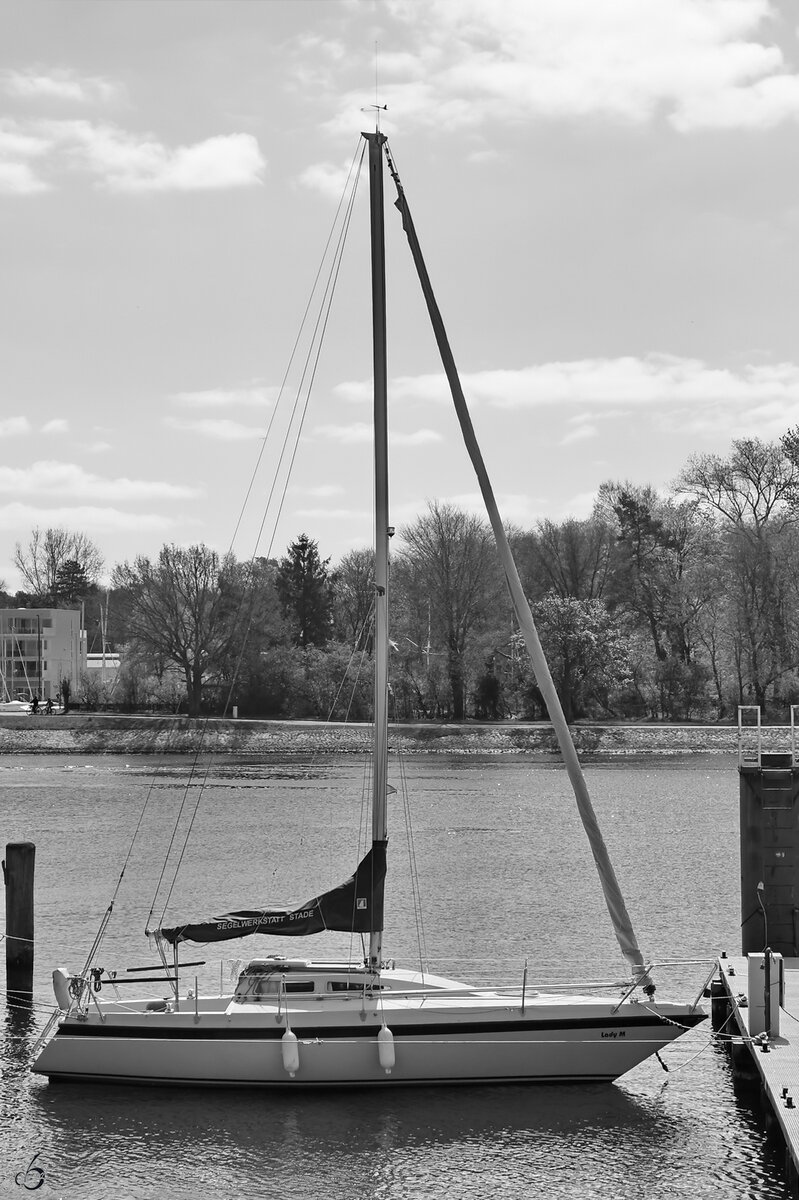 Anfang Mai 2023 war das Segelboot LADY M in Travemünde zu sehen.